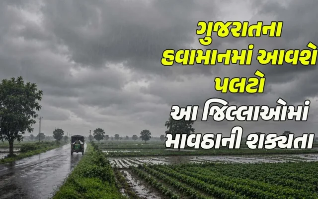 ગુજરાતમાં માવઠાની શક્યતા, હવામાનમાં પલટાને લઈને ખેડૂતોને સાવચેત રહેવાની સલાહ